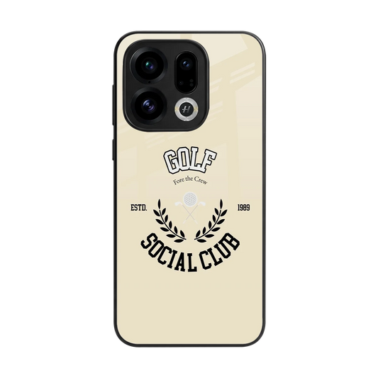 Golf Social Club back phone cover | glass case for oppo find x9