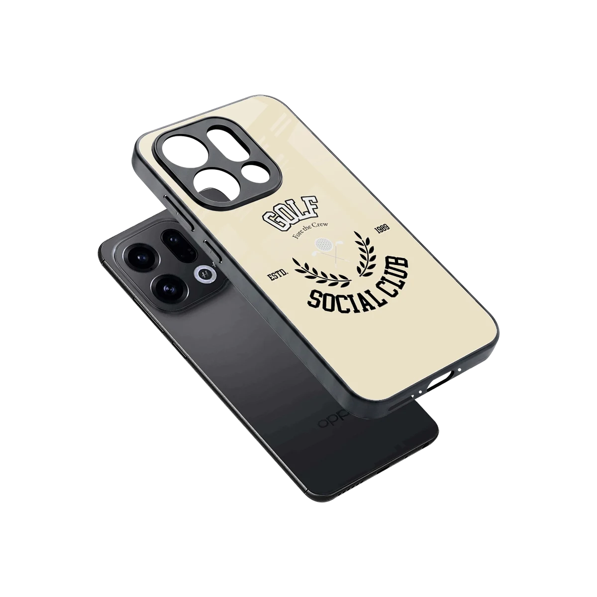 Golf Social Club sleek oppo find x9 cover with tempered glass back and TPU edges