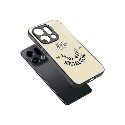 Golf Social Club sleek oppo find x9 cover with tempered glass back and TPU edges