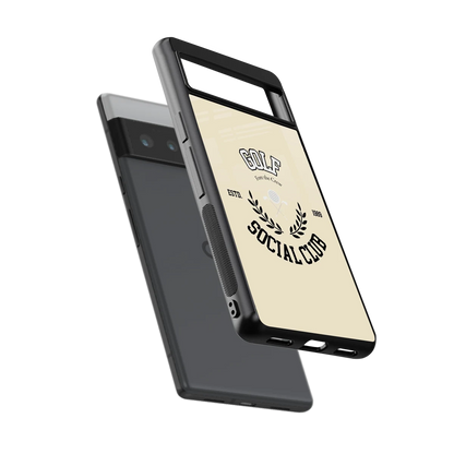 Golf Social Club sleek google pixel 6 pro cover with tempered glass back and TPU edges