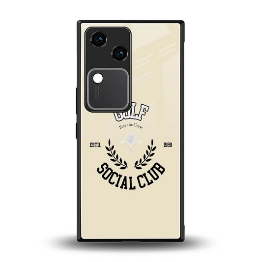 Golf Social Club back phone cover | glass case for vivo v30
