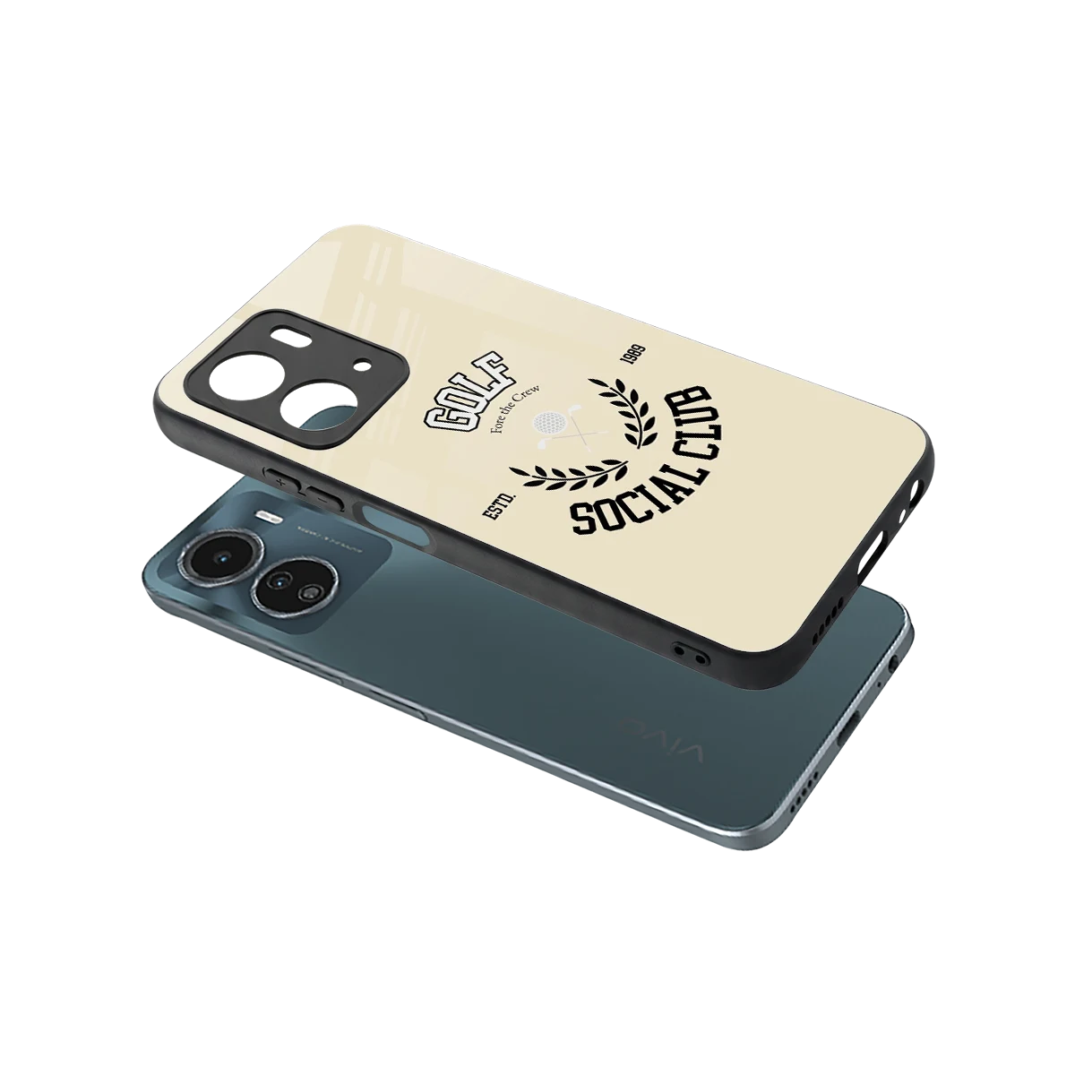 Golf Social Club sleek vivo y16 cover with tempered glass back and TPU edges