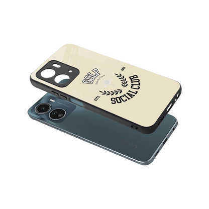 Golf Social Club sleek vivo y16 cover with tempered glass back and TPU edges