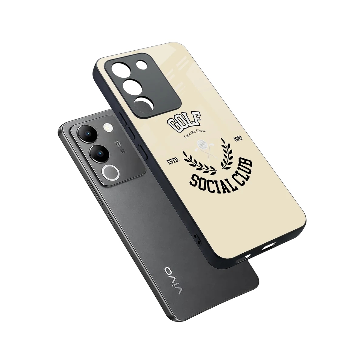 Golf Social Club sleek vivo y200 5g cover with tempered glass back and TPU edges