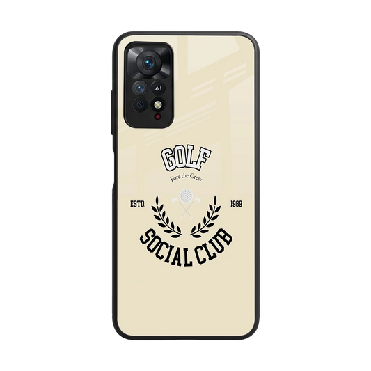 Golf Social Club back phone cover | glass case for redmi note 11 pro