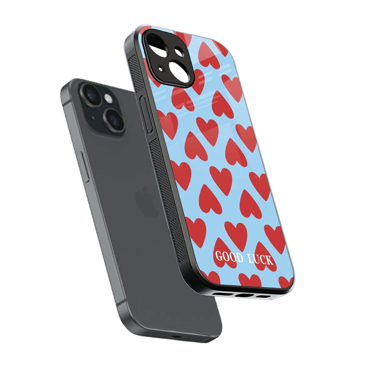 Good Luck sleek iphone 13 cover with tempered glass back and TPU edges