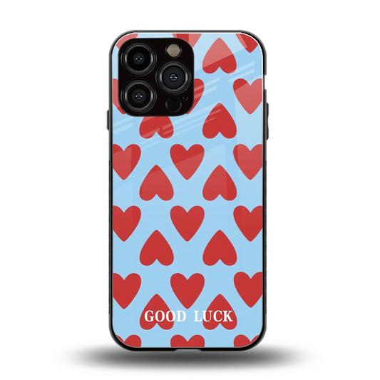 Good Luck back phone cover | glass case for iphone 15 pro max