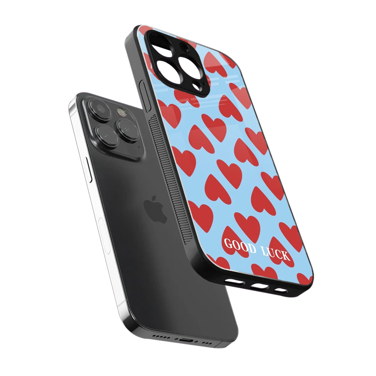 Good Luck sleek iphone 15 pro max cover with tempered glass back and TPU edges
