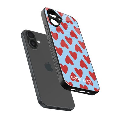 Good Luck sleek iPhone 16 cover with tempered glass back and TPU edges