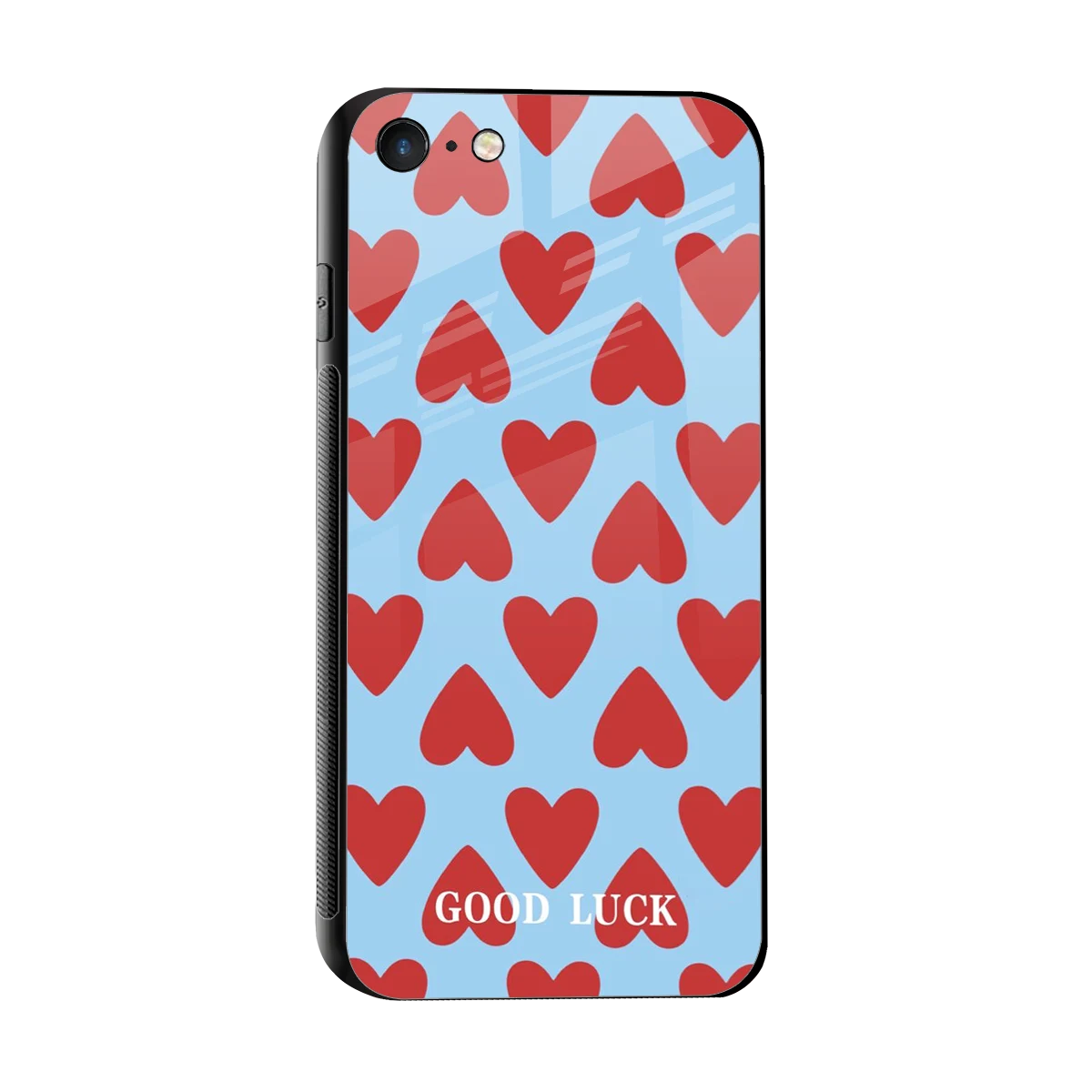 Good Luck sleek iphone 7 cover with tempered glass back and TPU edges