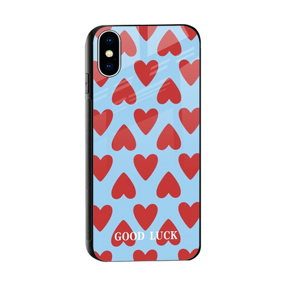 Good Luck sleek iphone x cover with tempered glass back and TPU edges