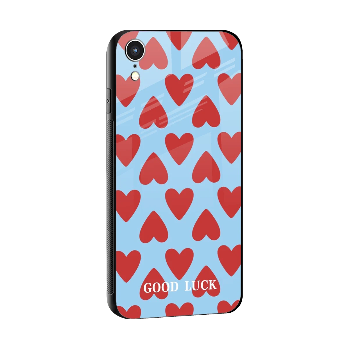 Good Luck sleek iphone xr cover with tempered glass back and TPU edges