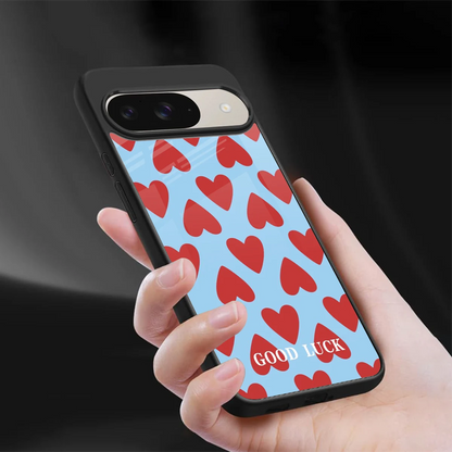 Good Luck sleek google pixel 9 cover with tempered glass back and TPU edges