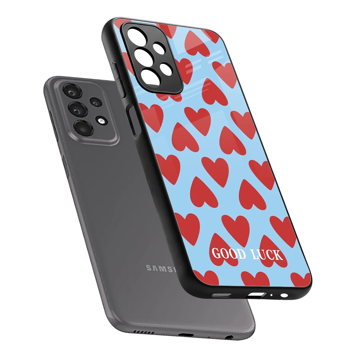 Good Luck sleek samsung galaxy a23 cover with tempered glass back and TPU edges