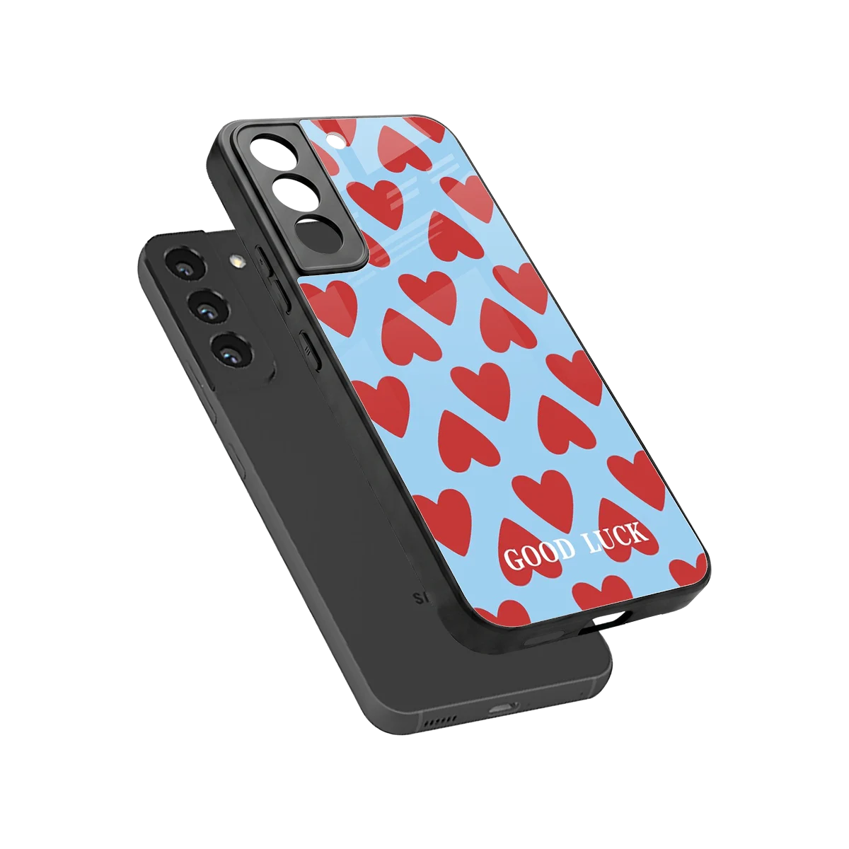 Good Luck sleek samsung galaxy s22 cover with tempered glass back and TPU edges