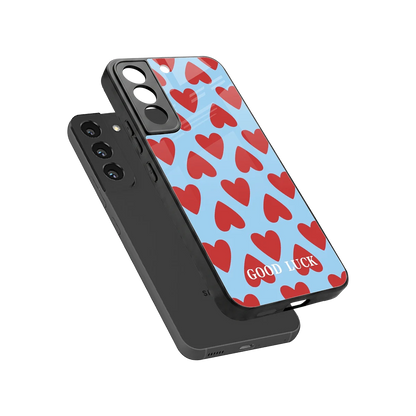 Good Luck sleek samsung galaxy s22 cover with tempered glass back and TPU edges