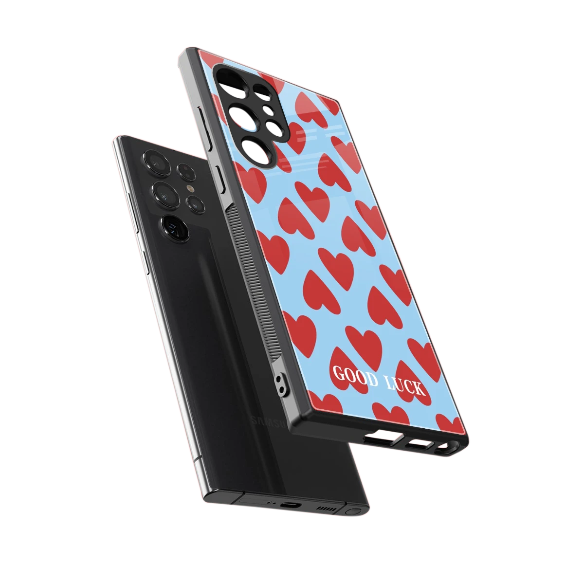 Good Luck sleek samsung galaxy s23 ultra cover with tempered glass back and TPU edges