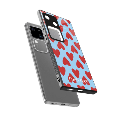 Good Luck sleek vivo v30 cover with tempered glass back and TPU edges