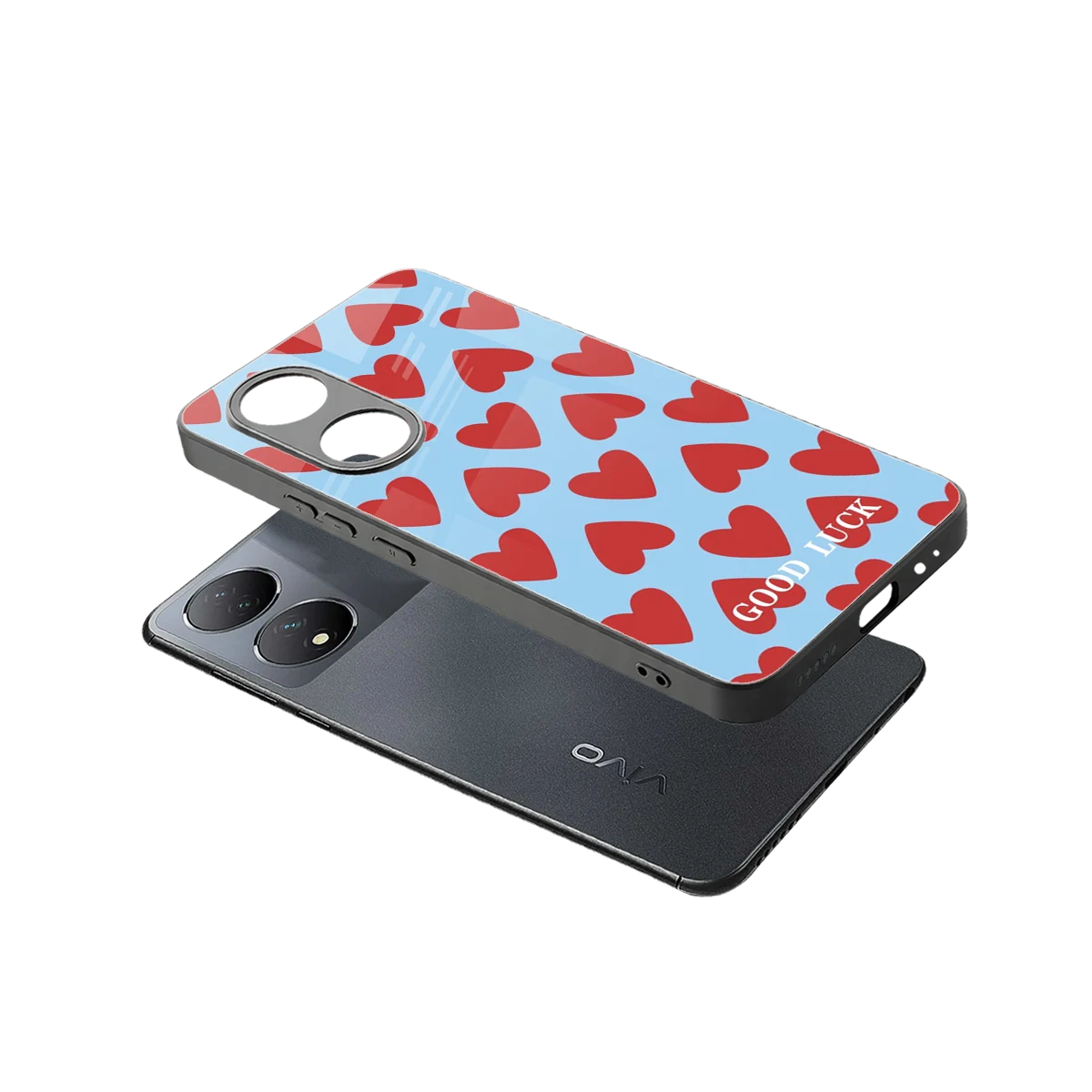 Good Luck sleek Vivo-y100 cover with tempered glass back and TPU edges