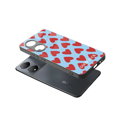 Good Luck sleek Vivo-y100 cover with tempered glass back and TPU edges