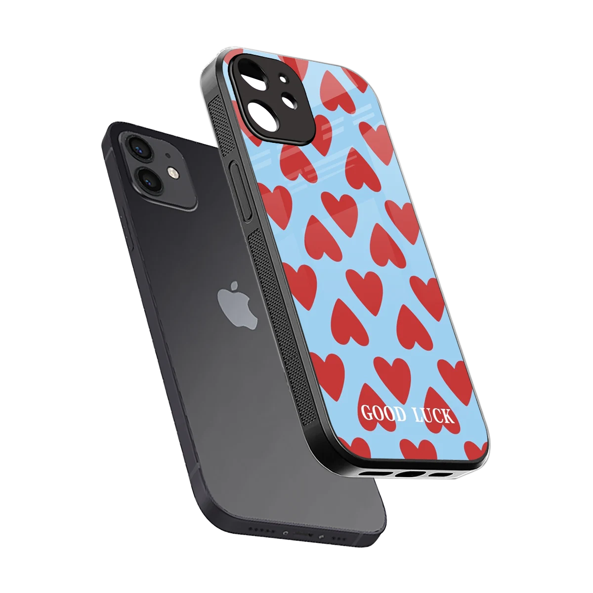 Good Luck sleek iphone 12 cover with tempered glass back and TPU edges