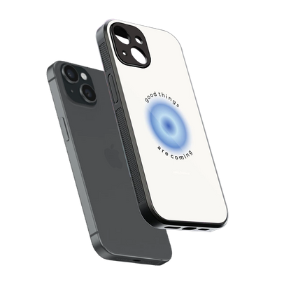 Good Things Are Coming sleek iphone 13 cover with tempered glass back and TPU edges