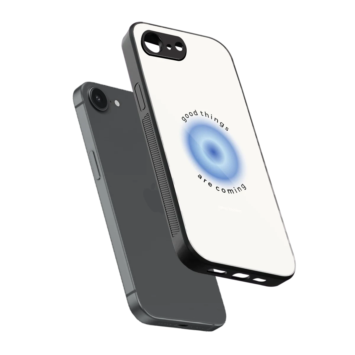 Good Things Are Coming sleek iphone 16e cover with tempered glass back and TPU edges