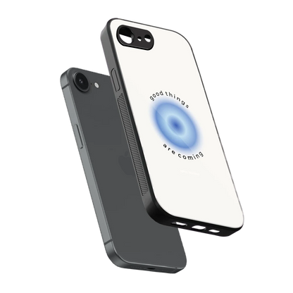 Good Things Are Coming sleek iphone 17e cover with tempered glass back and TPU edges
