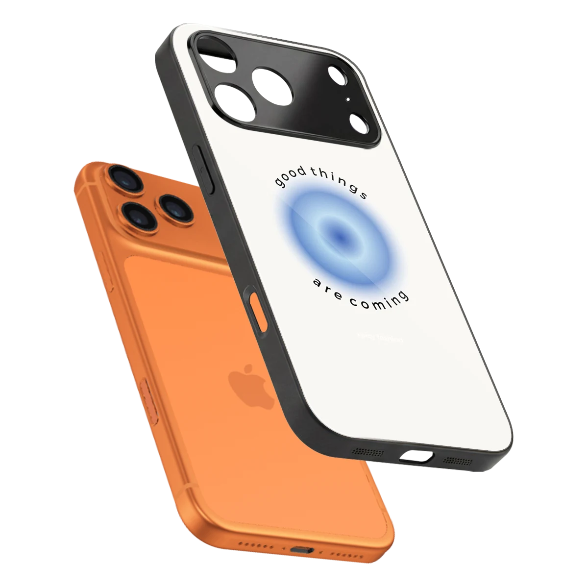 Good Things Are Coming sleek iphone 17 pro cover with tempered glass back and TPU edges