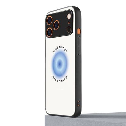 Good Things Are Coming iphone 17 pro mobile cover | shockproof glass phone case