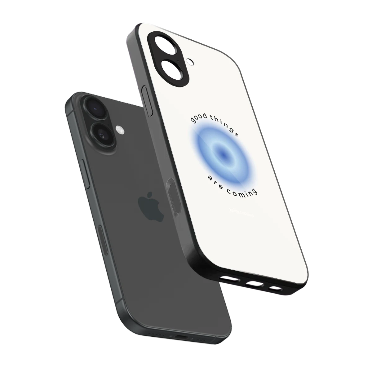 Good Things Are Coming sleek iphone 17 cover with tempered glass back and TPU edges
