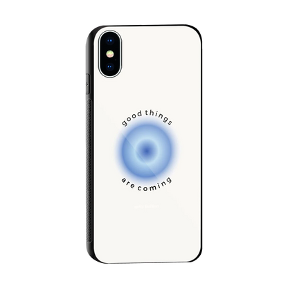 Good Things Are Coming sleek iphone x cover with tempered glass back and TPU edges