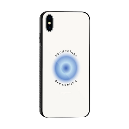 Good Things Are Coming sleek iphone xs max cover with tempered glass back and TPU edges