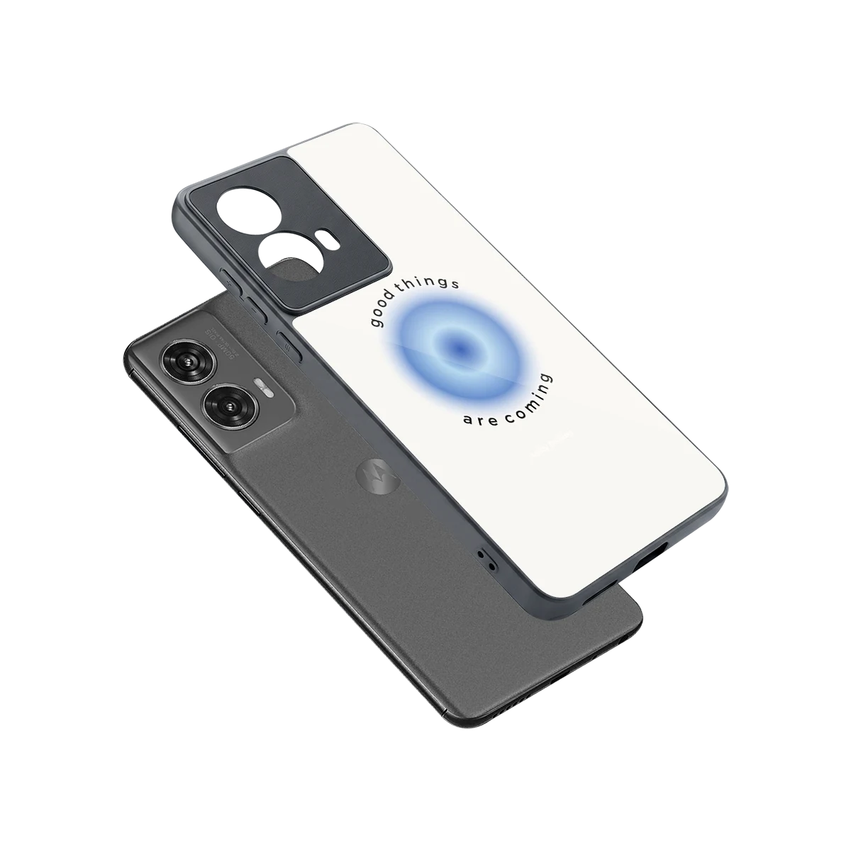 Good Things Are Coming sleek motorola edge 50 fusion cover with tempered glass back and TPU edges