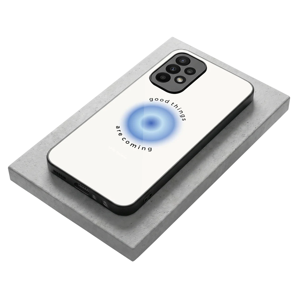 Good Things Are Coming stylish phone case for samsung galaxy a23 | glossy glass and slim fit