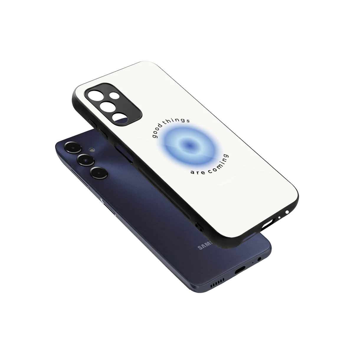 Good Things Are Coming sleek samsung galaxy m14 5g cover with tempered glass back and TPU edges