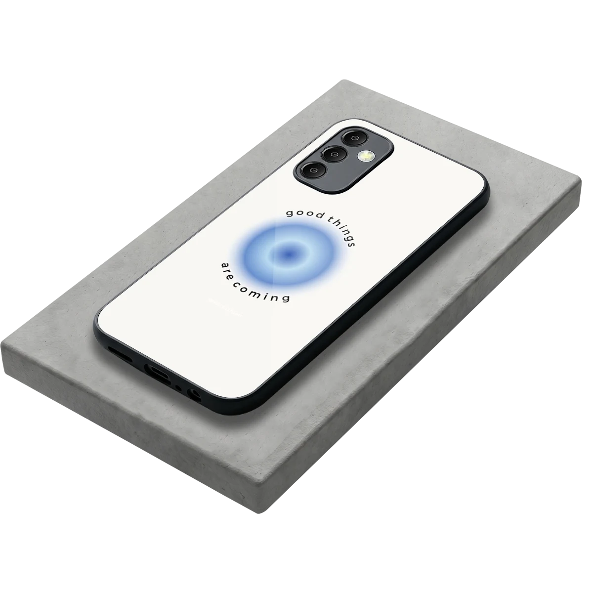 Good Things Are Coming stylish phone case for samsung galaxy m14 5g | glossy glass and slim fit