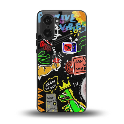Graffiti back phone cover | glass case for oneplus nord ce5 5g