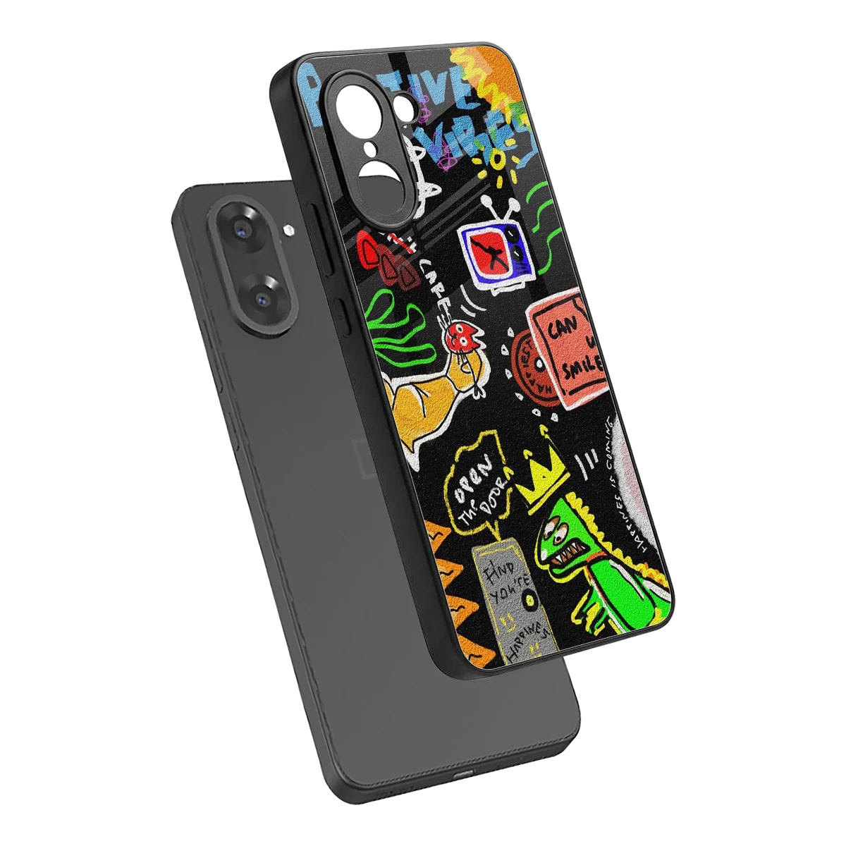 Graffiti sleek oneplus nord ce5 5g cover with tempered glass back and TPU edges