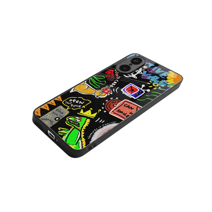 Graffiti stylish phone case for oneplus nord ce5 5g | glossy glass and slim fit