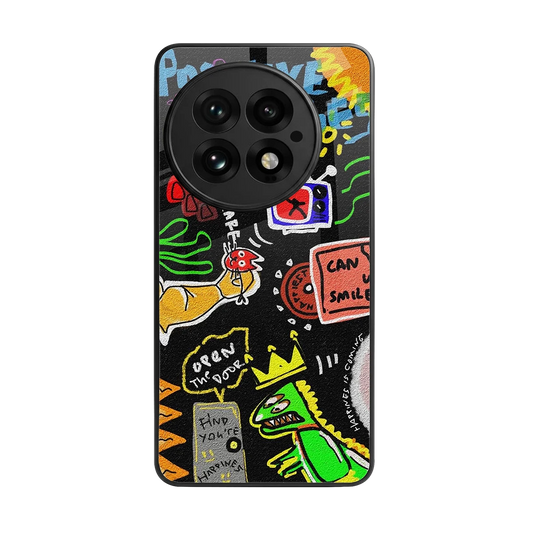 Graffiti back phone cover | glass case for oneplus 13