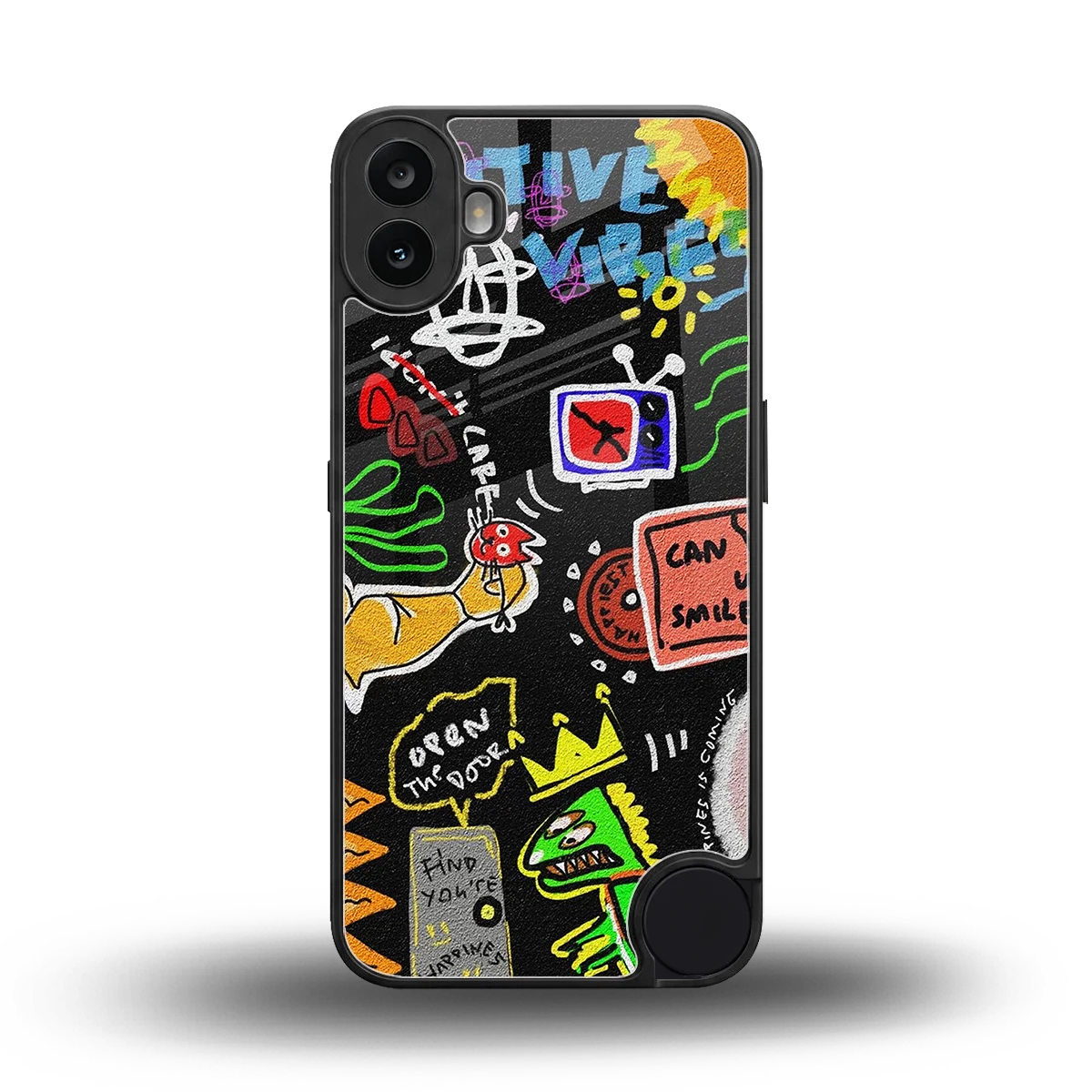 Graffiti back phone cover | glass case for cmf nothing phone 1