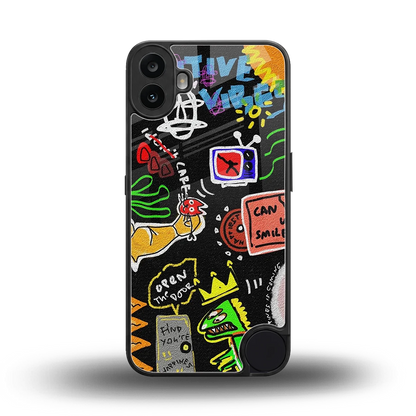 Graffiti back phone cover | glass case for cmf nothing phone 1