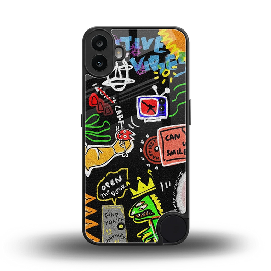 Graffiti back phone cover | glass case for cmf nothing phone 1
