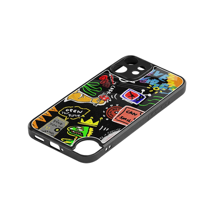 Graffiti stylish phone case for cmf nothing phone 2 pro | glossy glass and slim fit