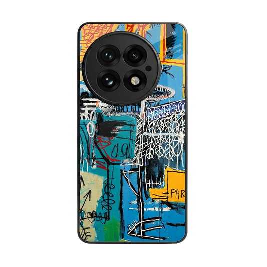 Graffiti Glow back phone cover | glass case for oneplus 13