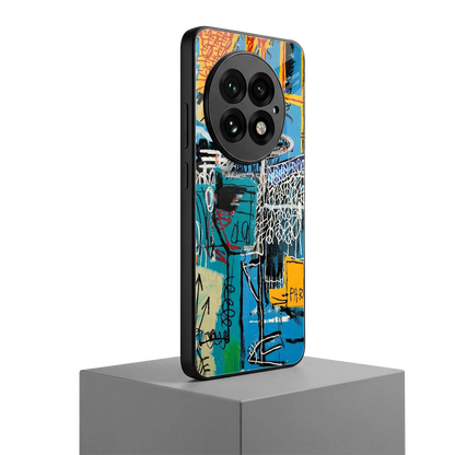 Graffiti Glow oneplus 13 mobile cover | shockproof glass phone case