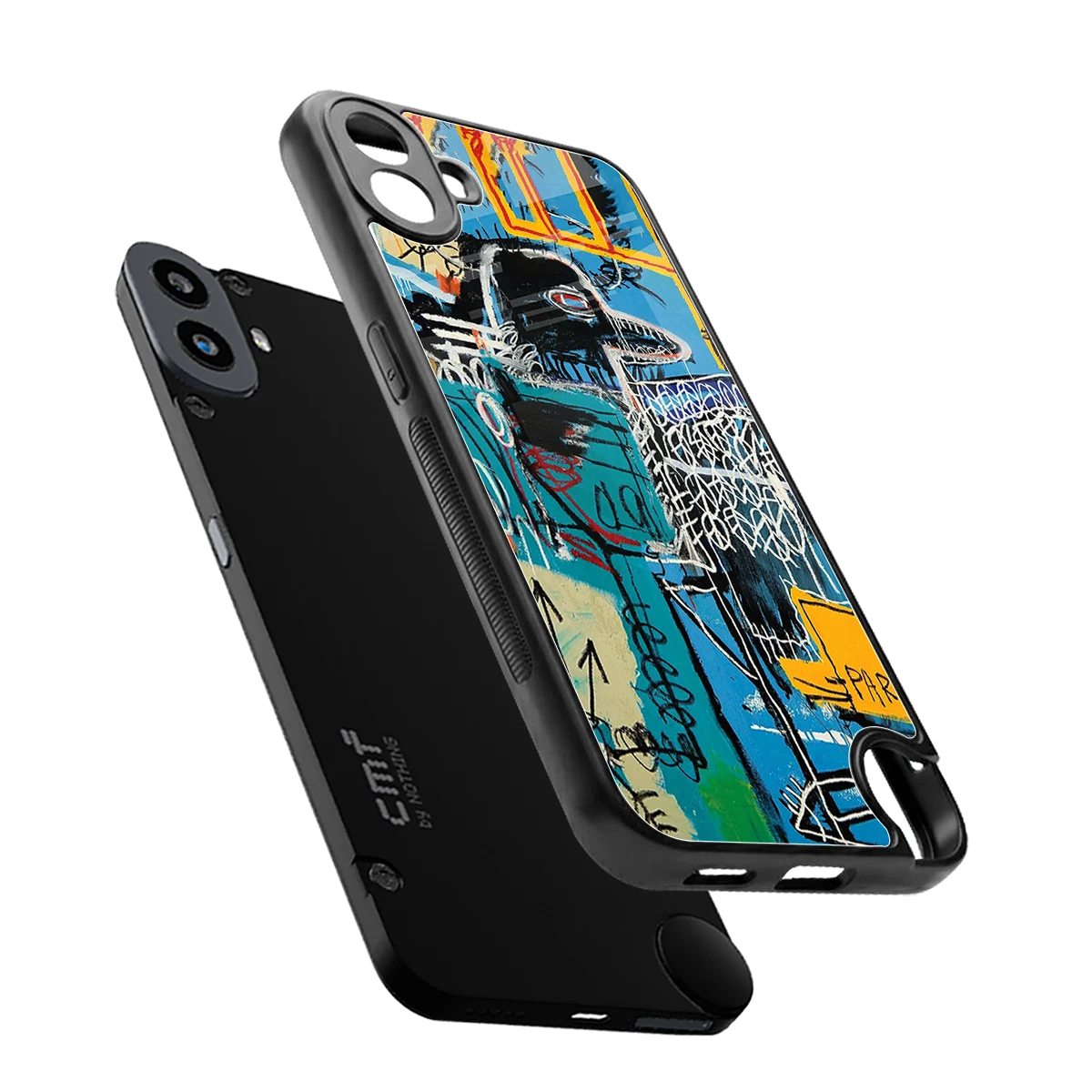 Graffiti Glow sleek cmf nothing phone 1 cover with tempered glass back and TPU edges