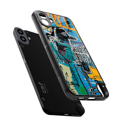 Graffiti Glow sleek cmf nothing phone 1 cover with tempered glass back and TPU edges