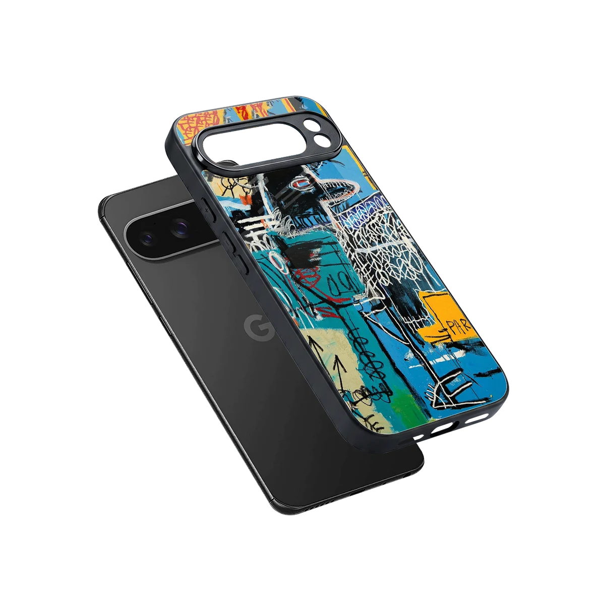 Graffiti Glow sleek google pixel 10 pro xl cover with tempered glass back and TPU edges